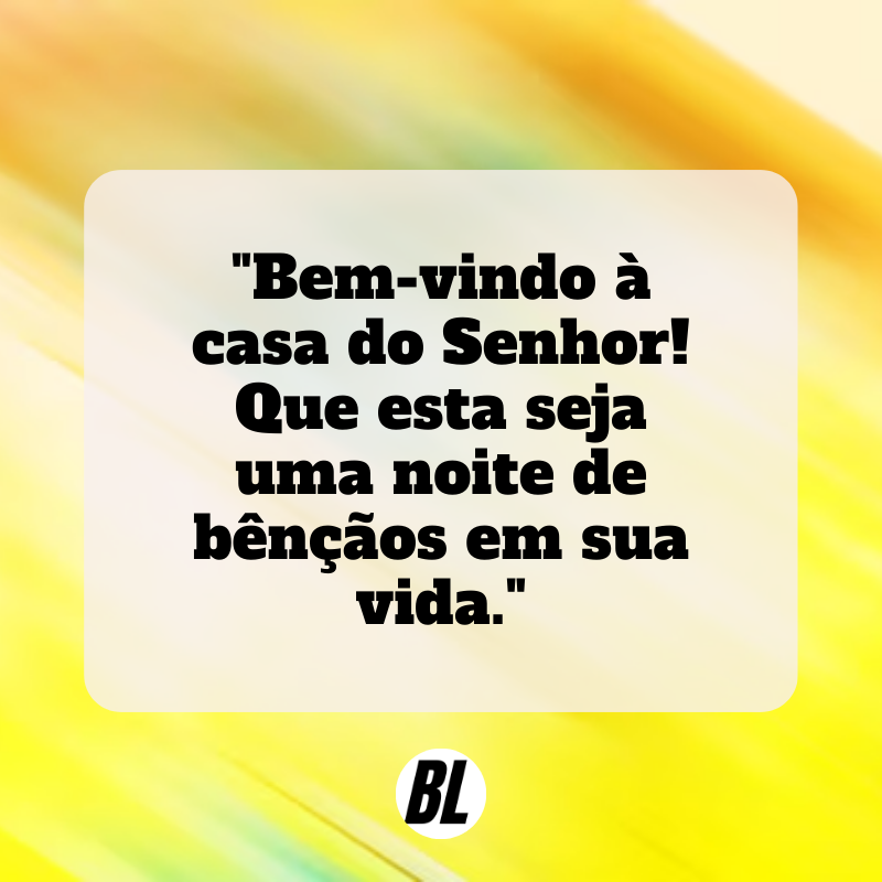 mensagem de boas vindas na igreja evangélica
