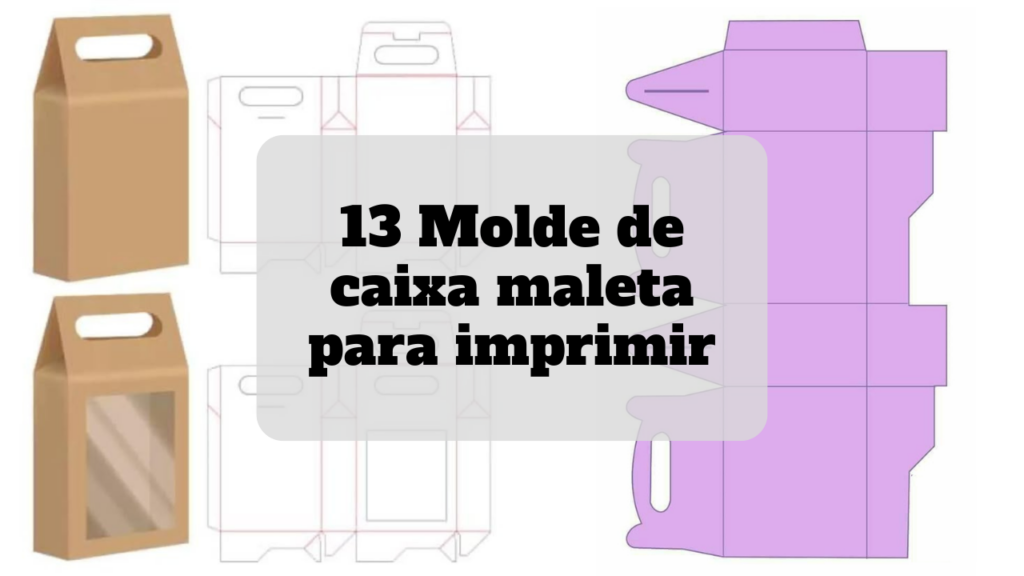 molde de caixa maleta para imprimir