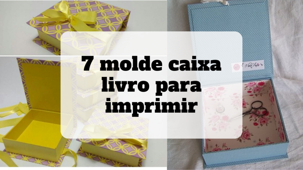molde caixa livro para imprimir