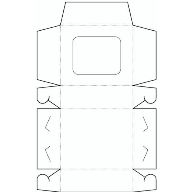 molde caixa com visor para imprimir