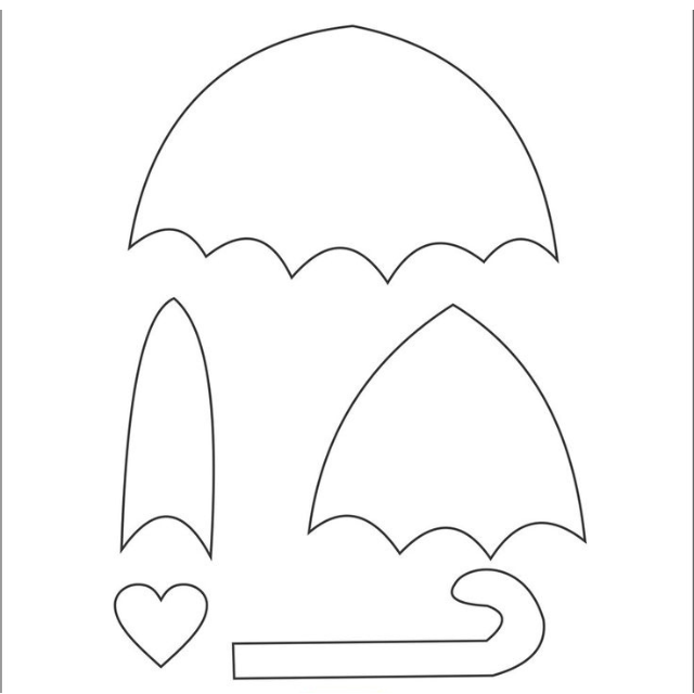 molde de guarda chuva para imprimir
