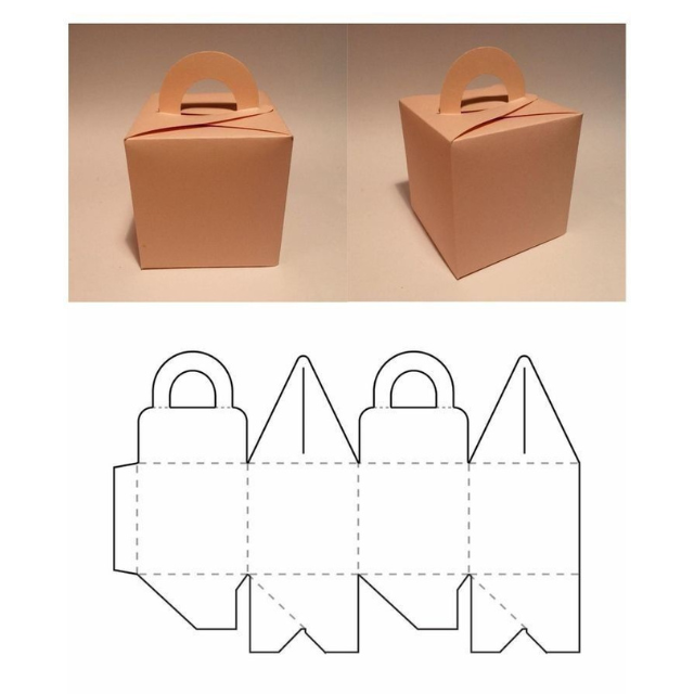molde de caixa maleta para imprimir