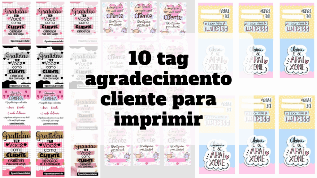 tag agradecimento cliente para imprimir